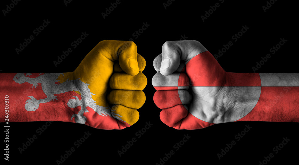 Fototapeta premium Bhutan vs Greenland