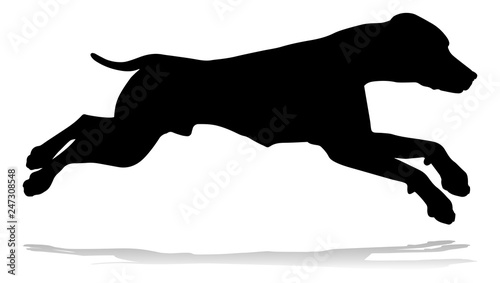 A detailed animal silhouette of a pet dog