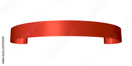Curled ribbon. 3d Vector il...