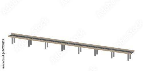 Road on supports. Isolated ...