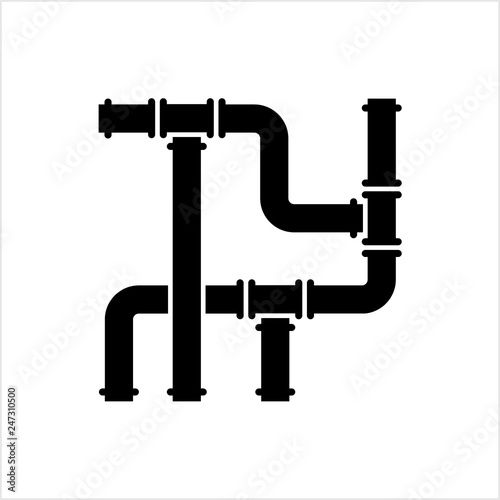 Pipe Icon, Pipe Fitting Icon, Water, Gas, Oil Pipeline, Plumbing Work