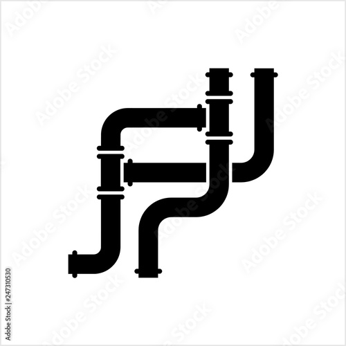Pipe Icon, Pipe Fitting Icon, Water, Gas, Oil Pipeline, Plumbing Work
