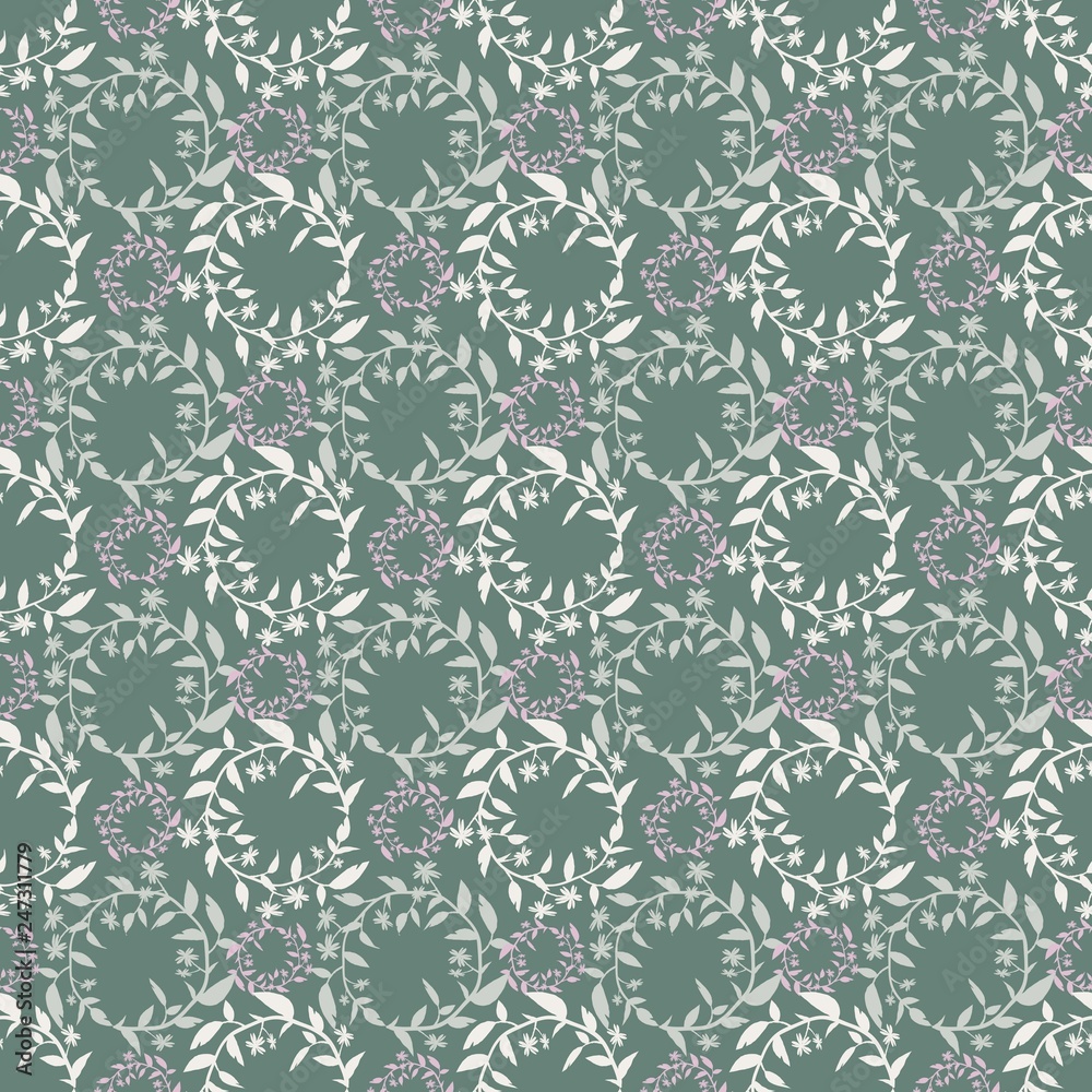 Seamless pattern with silhouettes of floral wreaths. Seamless pattern with silhouettes of floral wreaths.