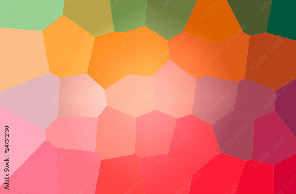 Abstract illustration of orange, pink, red Giant Hexagon background Abstract illustration of orange, pink, red Giant Hexagon background