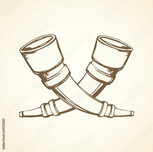 Car mirror. Vector drawing