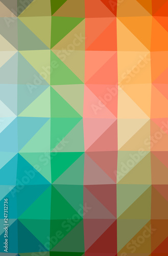Illustration of abstract Blue, Green, Orange, Pink, Red, Yellow vertical low poly background. Beautiful polygon design pattern.