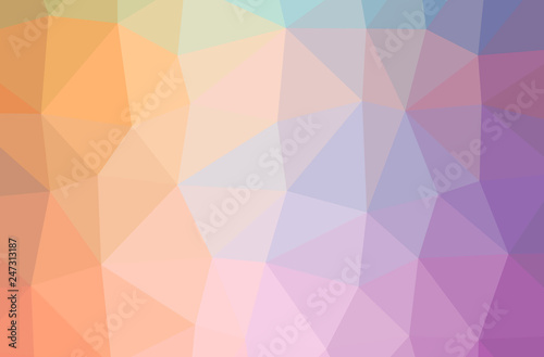 Illustration of abstract Orange  Purple horizontal low poly background. Beautiful polygon design pattern.