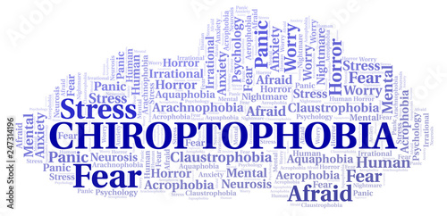 Chiroptophobia word cloud. photo