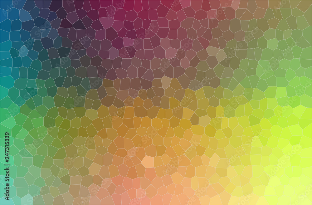 Abstract illustration of yellow, green, purple and blue pastel small hexagon background. Abstract illustration of yellow, green, purple and blue pastel small hexagon background.