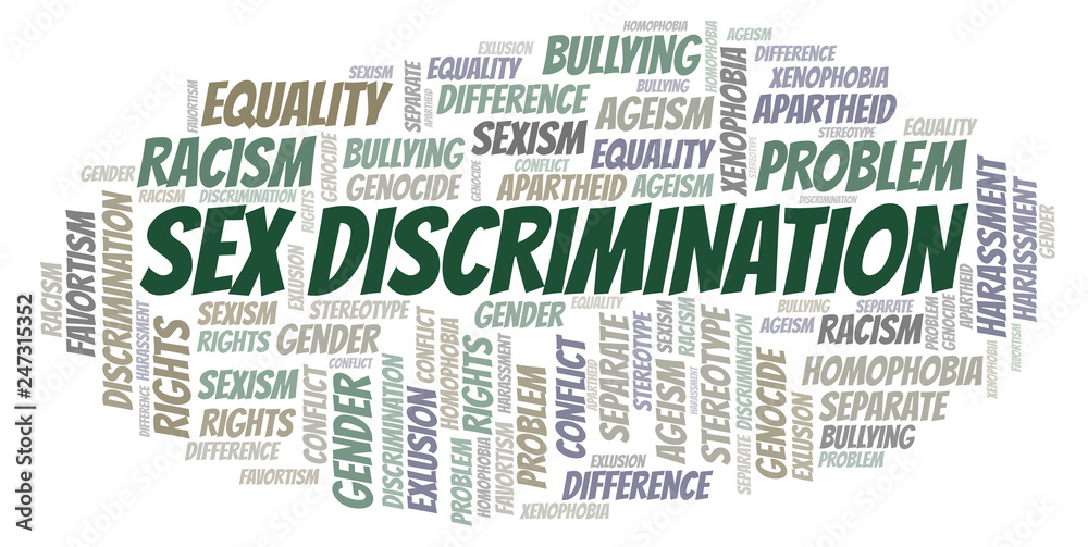 Obraz premium Sex Discrimination - type of discrimination - word cloud.