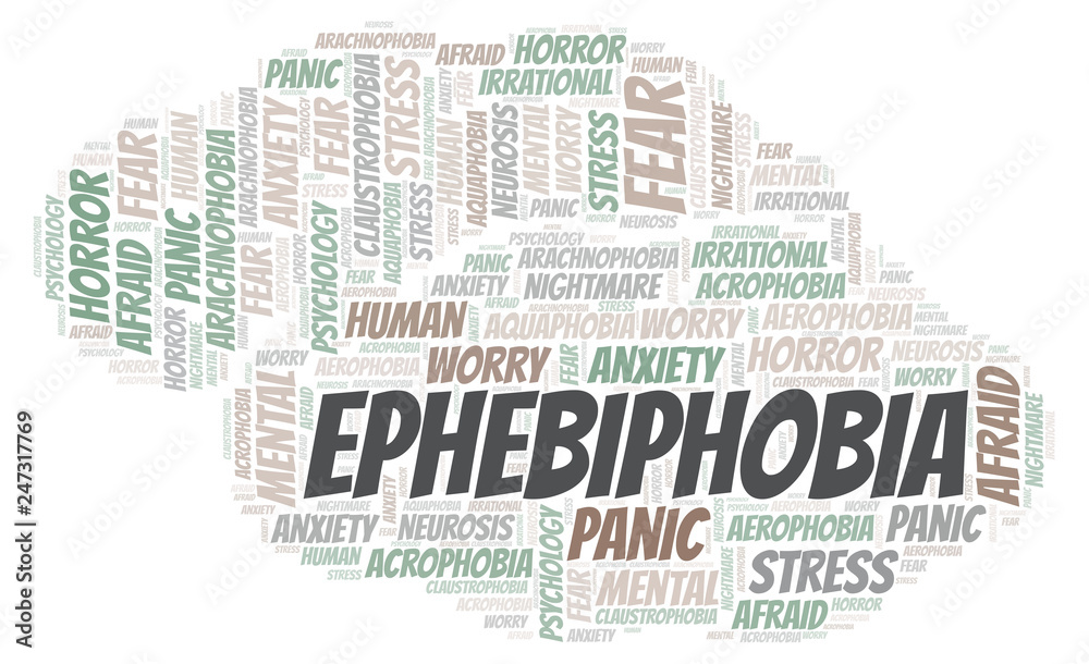 Obraz premium Ephebiphobia word cloud.