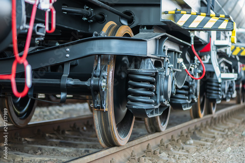 Freight cargo train wagons details.