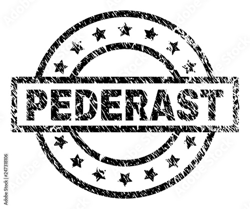 Bilde på lerret PEDERAST stamp seal watermark with distress style