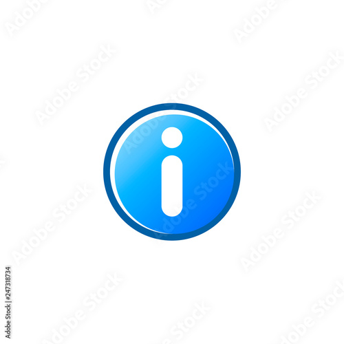 blue information sign vector icon. flat design