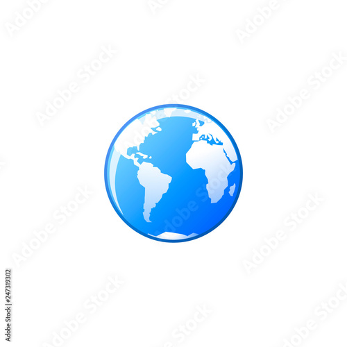 earth vector icon. flat design