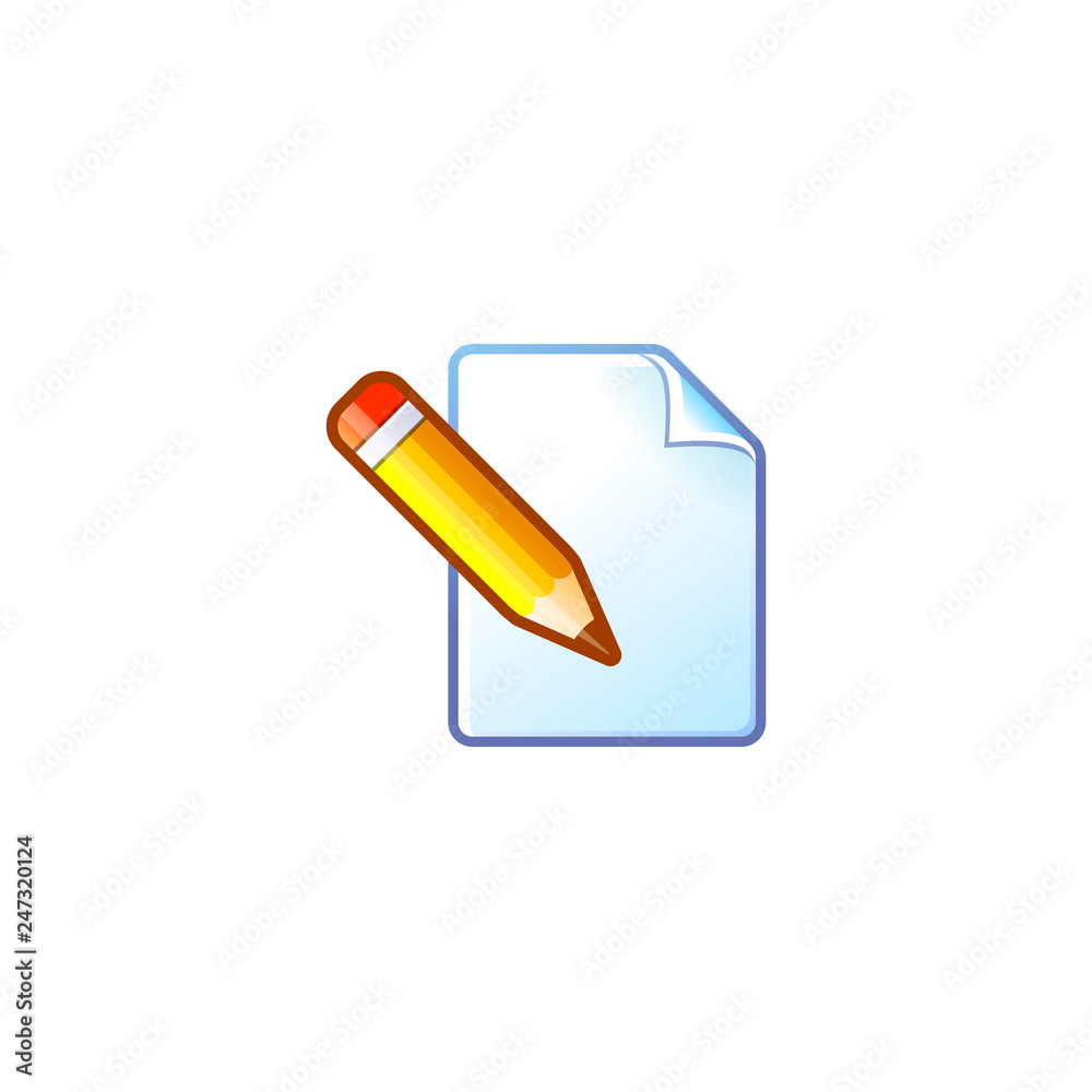 pencil and note vector icon. flat design pencil and note vector icon. flat design