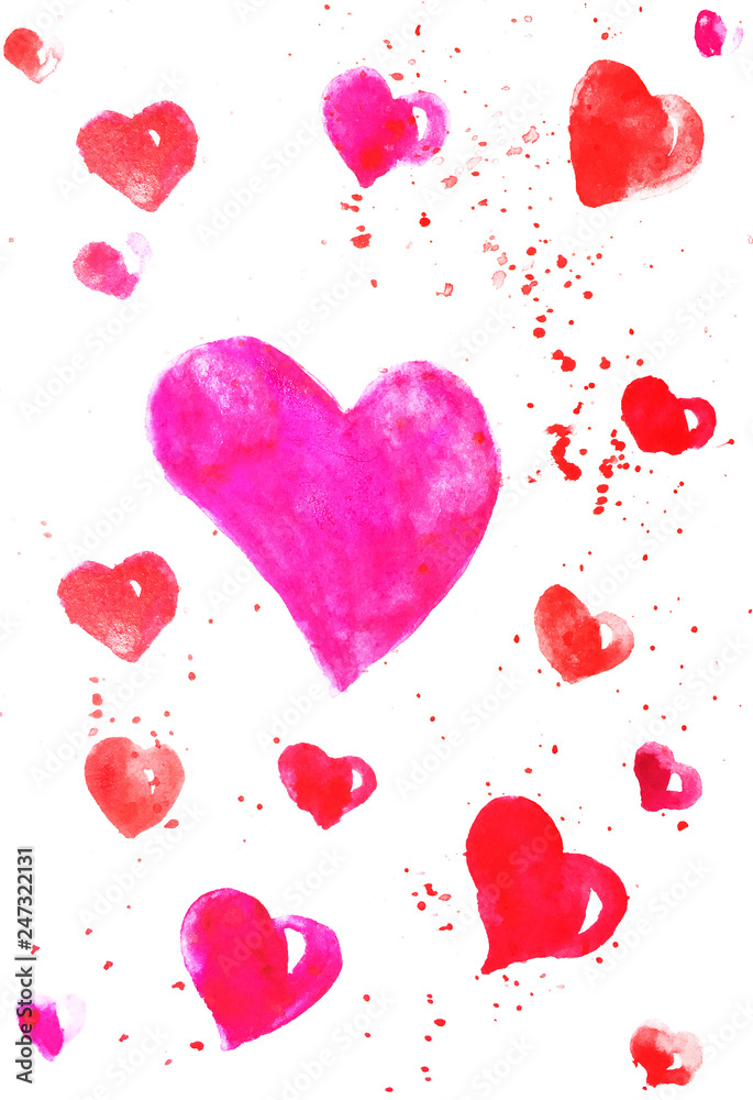 red hearts background