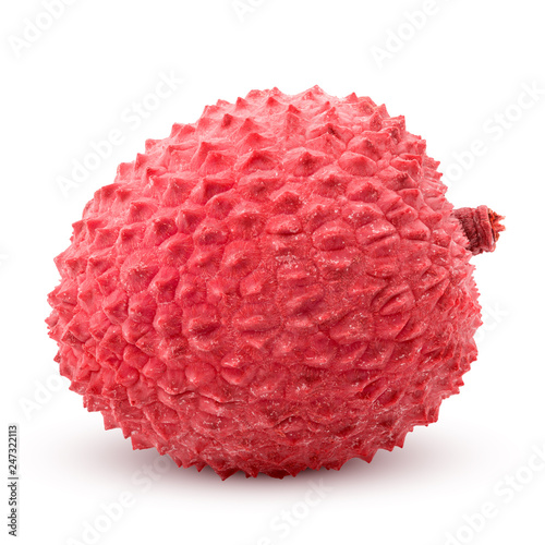 lychee, clipping path, isolated on white background, full depth of field photo