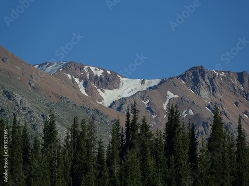 Mountains and glaciers in Trans-Ili Alatau.