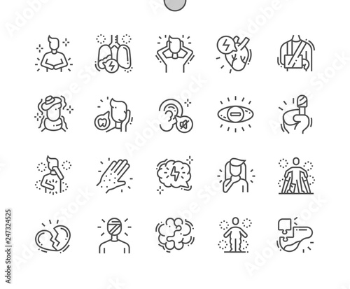 Health issues Well-crafted Pixel Perfect Vector Thin Line Icons 30 2x Grid for Web Graphics and Apps. Simple Minimal Pictogram