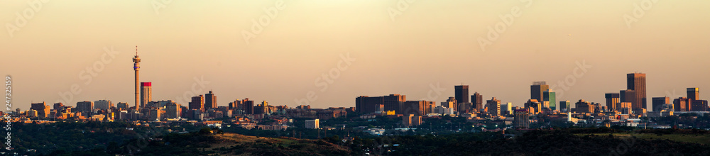 Johannesburg panoramic skyline - obrazy, fototapety, plakaty 