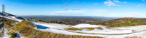 Panorama from Cleeve Hill looking out over Cheltenham and to the Severn Plain beyond photo