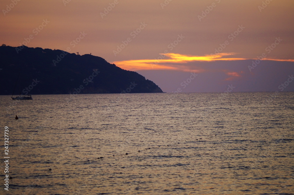 Sunset in the Bay of Procchio, Elba island, Tuscany, Italy Sunset in the Bay of Procchio, Elba island, Tuscany, Italy