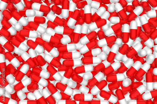 Red pills 3D illustration
