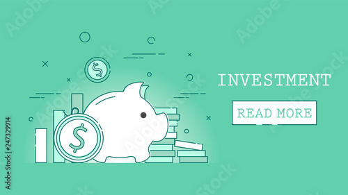 Financial investment web banner. Business strategy and banking