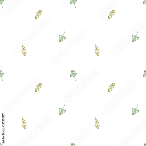 Green seamless patterns. The patterns by hand