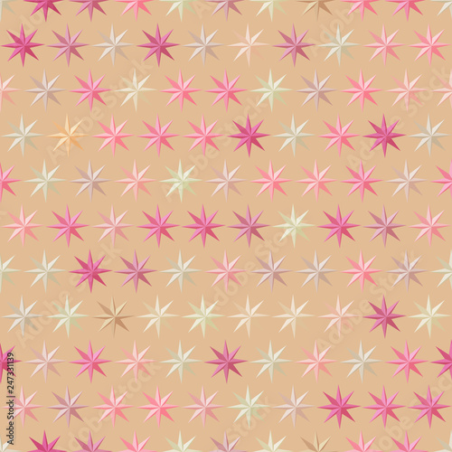Seamless multicolor geometric pattern. Background with stars.