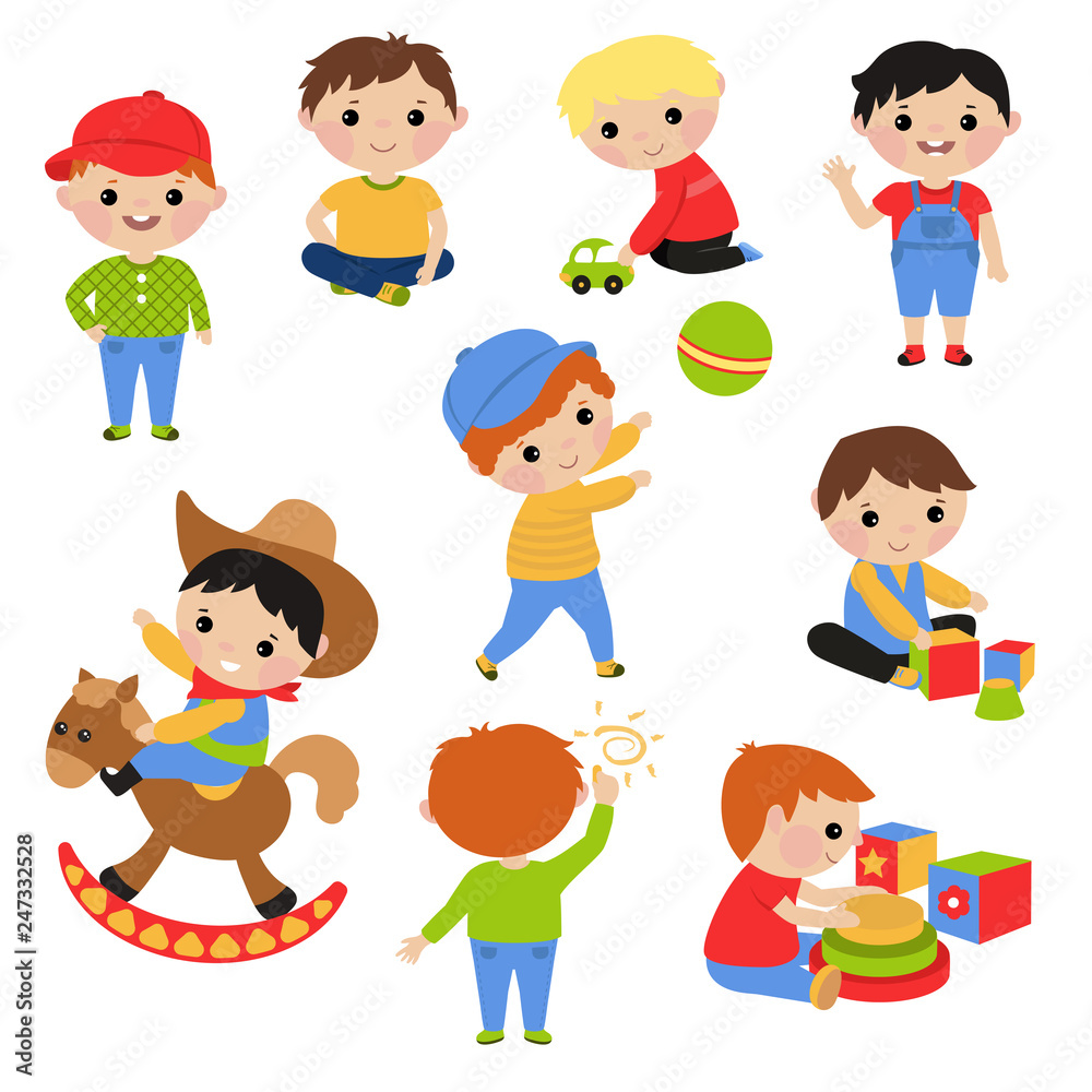 Little boys playing with toys Little boys playing with toys