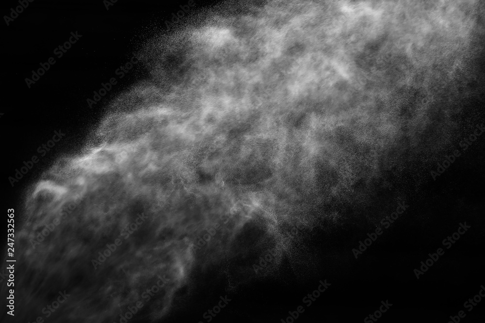 A stream of water and a cloud of drops A stream of water and a cloud of drops