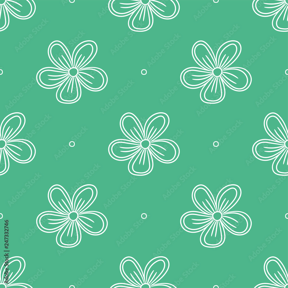 Flower seamless pattern. Color vector background. Summer and spring print
