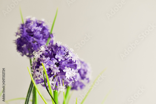 Artificial indoor purple flowers