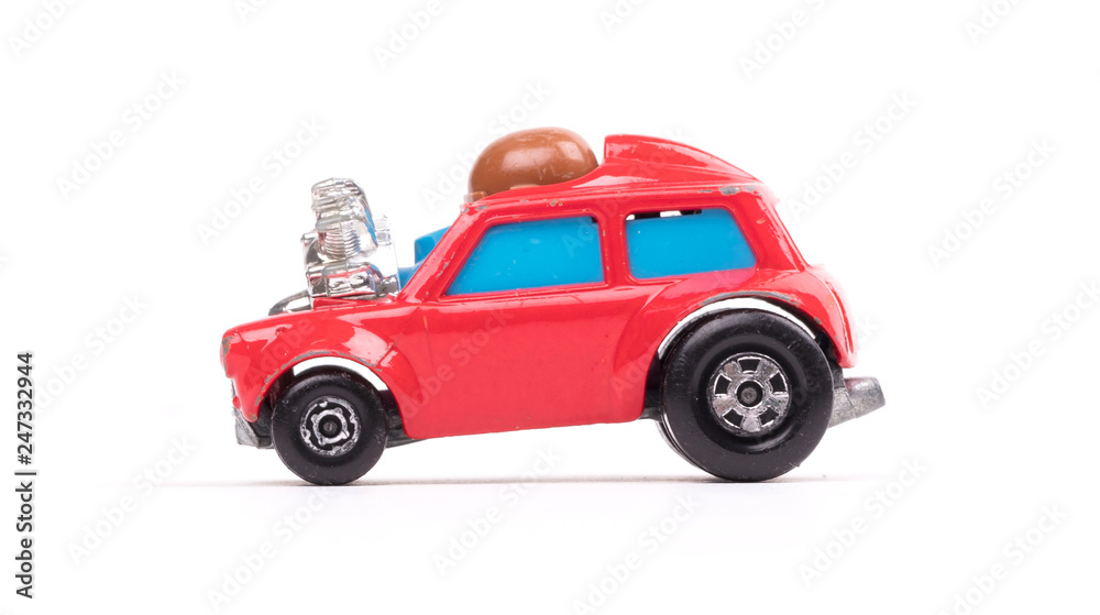 Red metal toy car