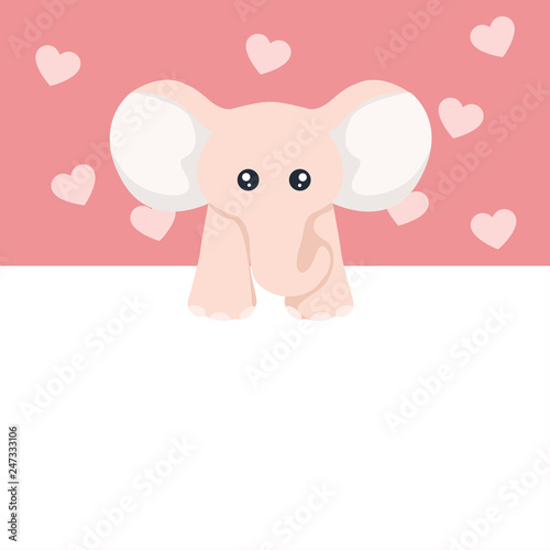 Beautiful baby elephant valentine card for dedication