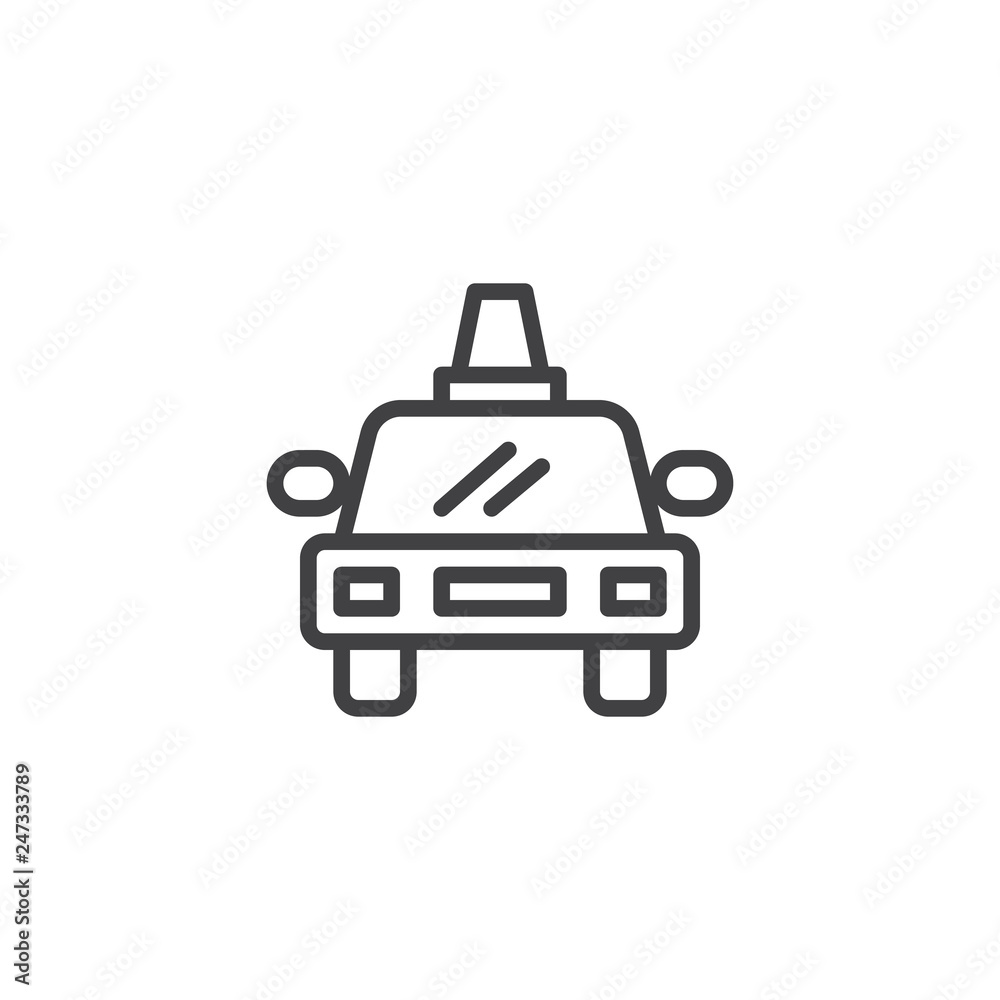 Delivery car line icon. linear style sign for mobile concept and web design. Taxi car outline vector icon. Symbol, logo illustration. Pixel perfect vector graphics