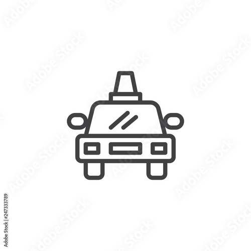 Delivery car line icon. linear style sign for mobile concept and web design. Taxi car outline vector icon. Symbol, logo illustration. Pixel perfect vector graphics