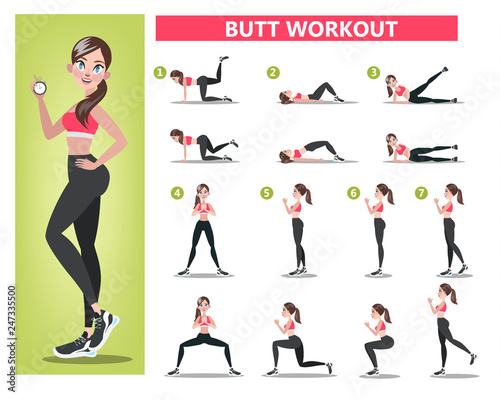 Woman doing different exercise for fit body