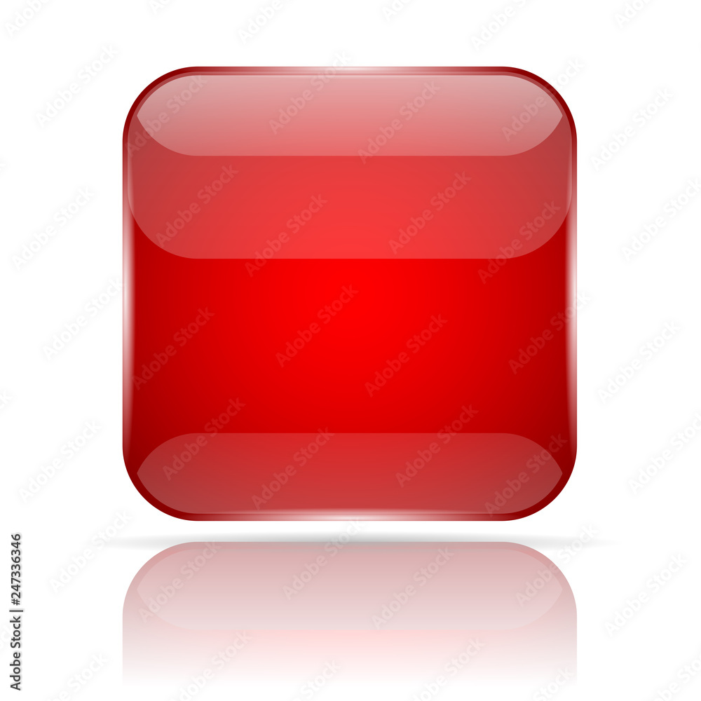 3d square button