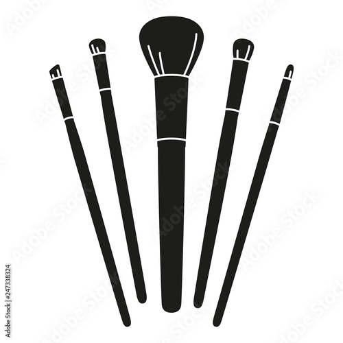 Black and white silhouette make up brush set