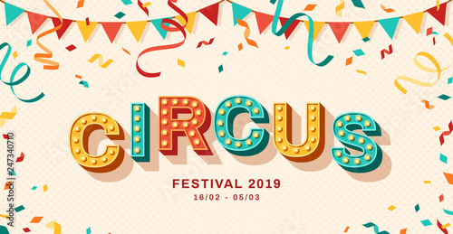 Circus retro typography design
