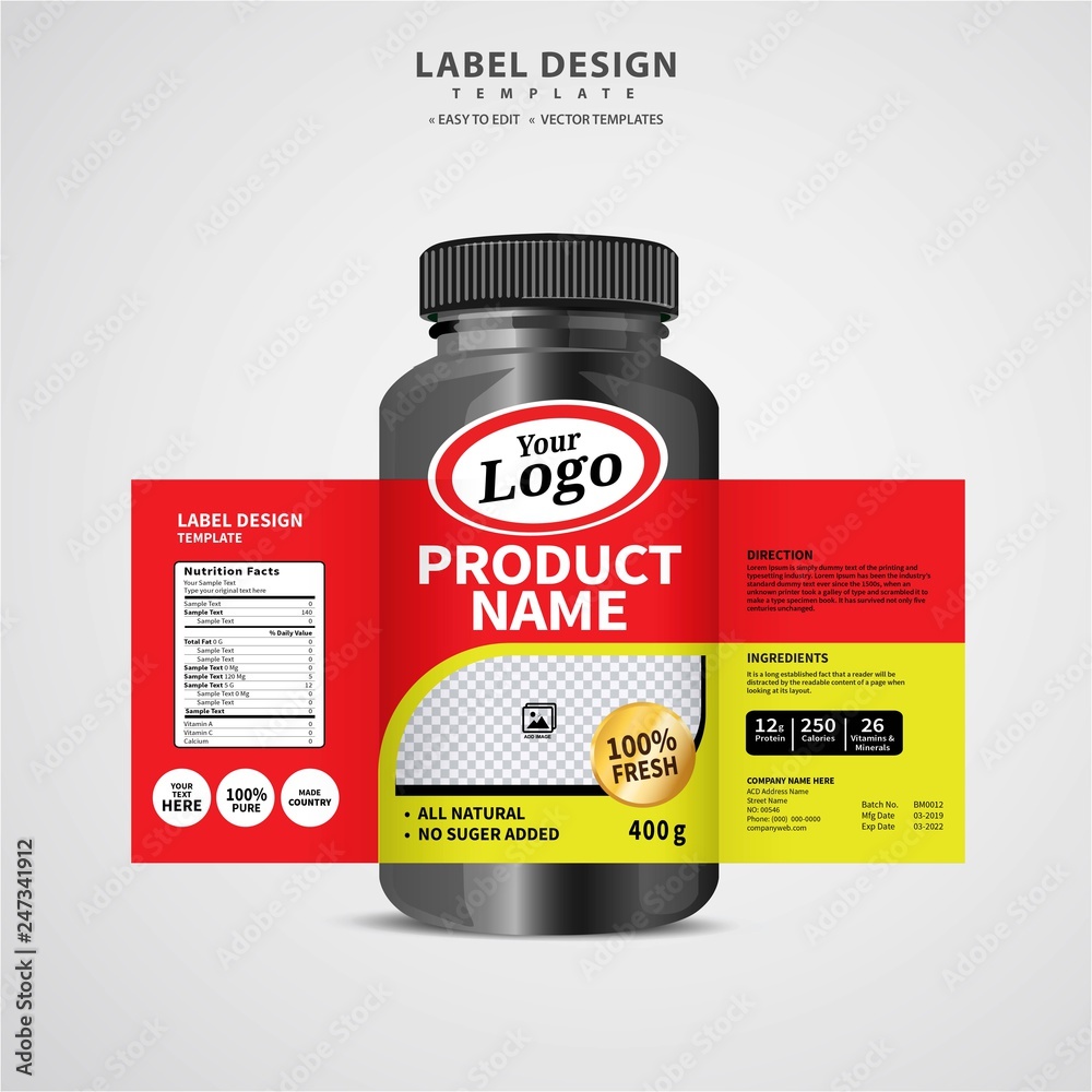 Bottle label, Package template design, Label design, mock up design ...