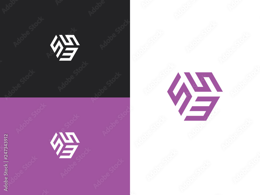 Combination number, stylish vector emblem for design Combination number, stylish vector emblem for design