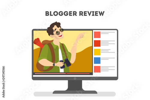 Video blogger concept. Internet celebrity in social network