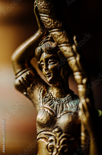 Antique bronze statuette of the ancient goddess