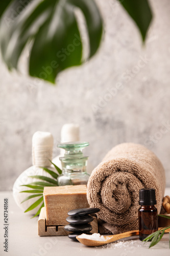 Accessories for spa procedures. Natural ingredients for beauty