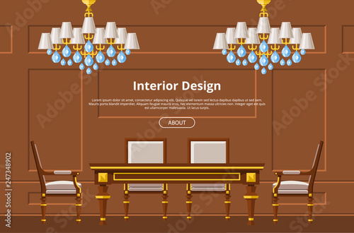 Furniture vector furnishings design of living-room backdrop furnished interior in apartment table chair to furnish room decor illustration background