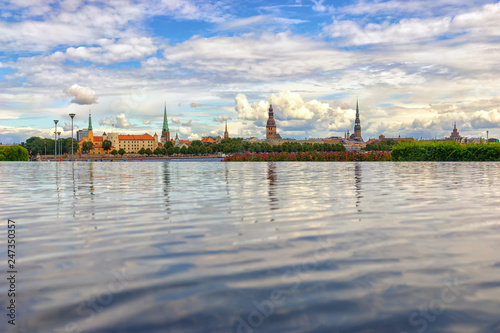 Panorama Riga on the bank of the river Daugava photo